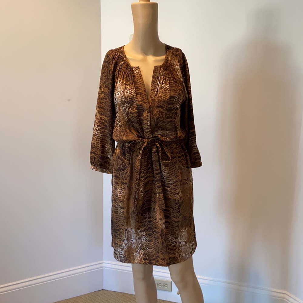 Haven Snake Print Silk Dress
